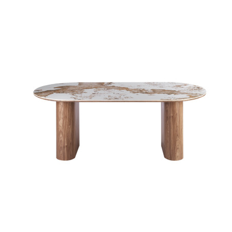 Table à manger 210 cm EVIANE plateau en pierre frittée