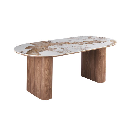 Table à manger 210 cm EVIANE plateau en pierre frittée