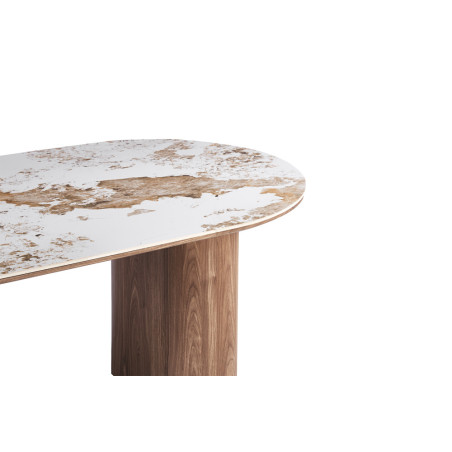 Table à manger 210 cm EVIANE plateau en pierre frittée