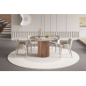 Table à manger ronde 120 cm EVIANE plateau en pierre frittée