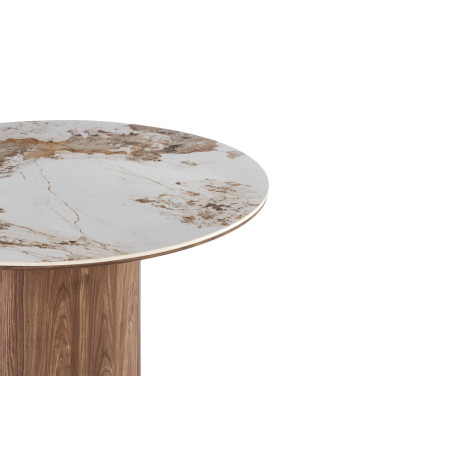 Table à manger ronde 120 cm EVIANE plateau en pierre frittée