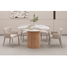 Table extensible 120 à 160 à 200 cm EVIANE plateau en pierre frittée