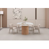 Table extensible 120 à 160 à 200 cm EVIANE plateau en pierre frittée