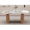 Table extensible 120 à 160 à 200 cm EVIANE plateau en pierre frittée