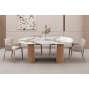 Table extensible 120 à 160 à 200 cm EVIANE plateau en pierre frittée