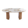Table extensible 120 à 160 à 200 cm EVIANE plateau en pierre frittée