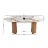 Table extensible 120 à 160 à 200 cm EVIANE plateau en pierre frittée