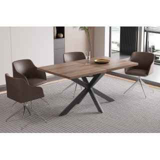 Table extensible 160 à 200 cm CORAIL en décor brun foncé