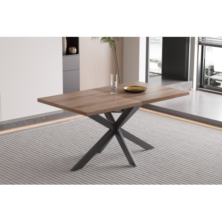 Table extensible 160 à 200 cm CORAIL en décor brun foncé