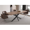 Table extensible 160 à 200 cm CORAIL en décor brun foncé