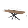 Table extensible 160 à 200 cm CORAIL en décor brun foncé