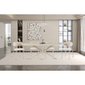 Table à manger ovale 180 x 90 cm NACRE plateau en pierre frittée