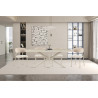 Table à manger ovale 180 x 90 cm NACRE plateau en pierre frittée