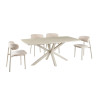 Table à manger ovale 180 x 90 cm NACRE plateau en pierre frittée