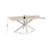 Table à manger ovale 180 x 90 cm NACRE plateau en pierre frittée