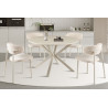 Table à manger ronde 120 cm NACRE plateau en pierre frittée