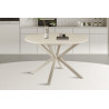 Table à manger ronde 120 cm NACRE plateau en pierre frittée