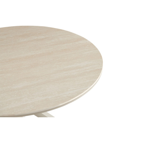 Table à manger ronde 120 cm NACRE plateau en pierre frittée