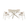 Table à manger ronde 120 cm NACRE plateau en pierre frittée