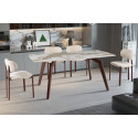 Table à manger 180 x 90 cm AMBRETTE plateau en pierre frittée