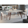 Table à manger 180 x 90 cm AMBRETTE plateau en pierre frittée