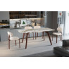Table à manger 180 x 90 cm AMBRETTE plateau en pierre frittée