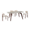 Table à manger 180 x 90 cm AMBRETTE plateau en pierre frittée
