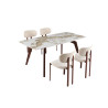 Table à manger 180 x 90 cm AMBRETTE plateau en pierre frittée