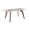 Table à manger 180 x 90 cm AMBRETTE plateau en pierre frittée