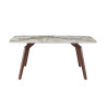 Table à manger 180 x 90 cm AMBRETTE plateau en pierre frittée