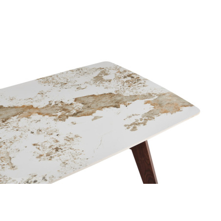 Table à manger 180 x 90 cm AMBRETTE plateau en pierre frittée