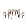 Table à manger ronde 120 cm AMBRETTE plateau en pierre frittée