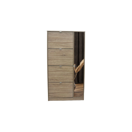 Meuble à chaussures 85 cm MAQUIS 4 tiroirs et 1 porte miroir