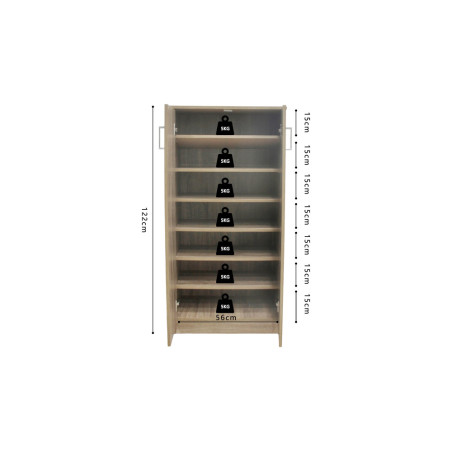 Meuble à chaussures 60 cm MOKA 2 portes