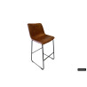 Tabouret de bar MENTHE en simili cuir cognac