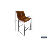 Tabouret de bar MENTHE en simili cuir cognac
