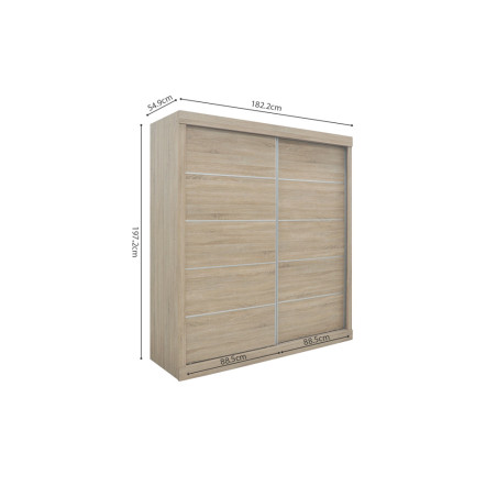 Armoire 182,5 cm MISTRAL 2 portes coulissantes
