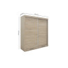 Armoire 182,5 cm MISTRAL 2 portes coulissantes