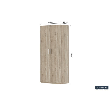 Armoire de rangement 80 cm MISTRAL 2 portes