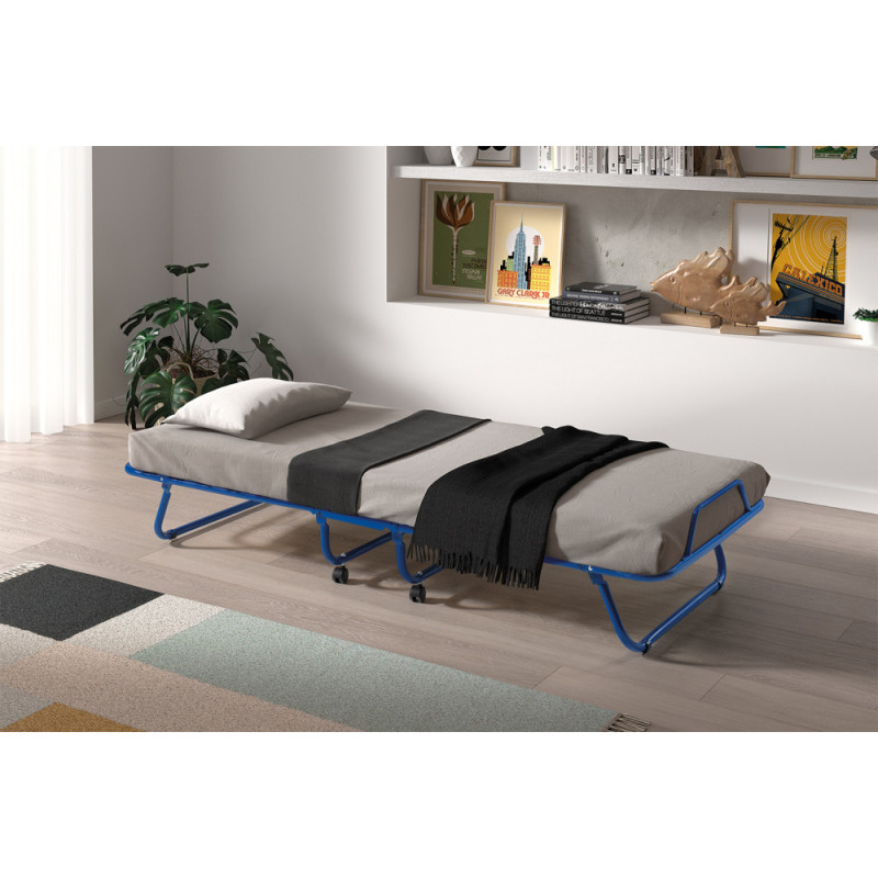 Lit d'appoint pliable 80 x 190 cm SAVANE en métal