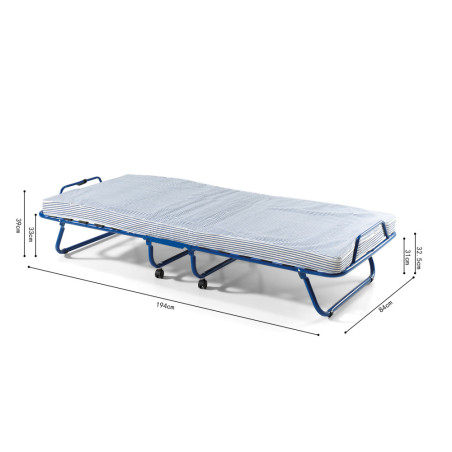 Lit d'appoint pliable 80 x 190 cm SAVANE en métal