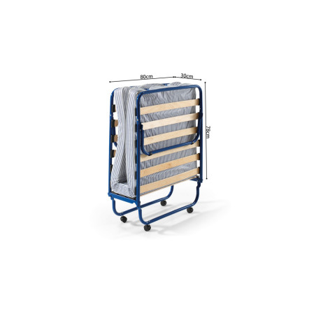 Lit d'appoint pliable 80 x 190 cm SAVANE en métal