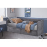 Lit 90 x 200 cm PARME en tissu gris