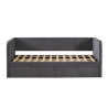 Lit 90 x 200 cm PARME en tissu gris