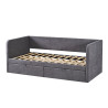Lit 90 x 200 cm PARME en tissu gris