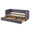 Lit 90 x 200 cm PARME en tissu gris