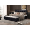 Lit coffre 160 x 200 cm POIVRE en simili cuir noir