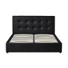 Lit coffre 160 x 200 cm POIVRE en simili cuir noir