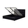 Lit coffre 160 x 200 cm POIVRE en simili cuir noir
