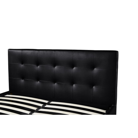 Lit coffre 160 x 200 cm POIVRE en simili cuir noir